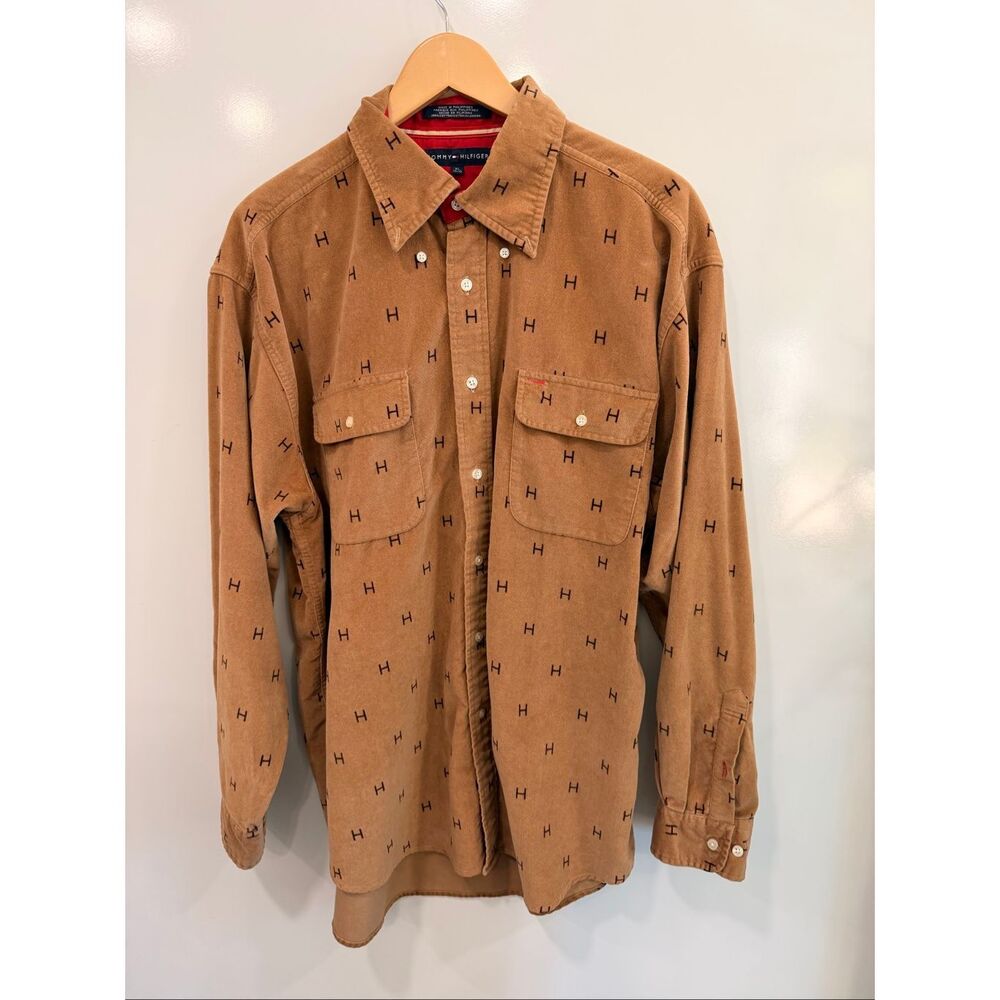 Vintage Tommy Hilfiger Corduroy Monogram‎ Shirt XL